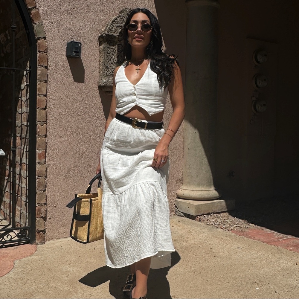 Miss Lola white vest set